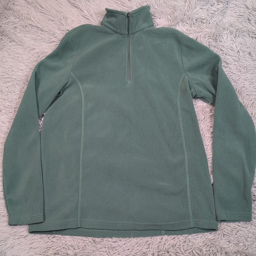 Lands End Sweatshirt Womens S Green Fleece Soft Cozy Gorpcore Outdoors Comfort